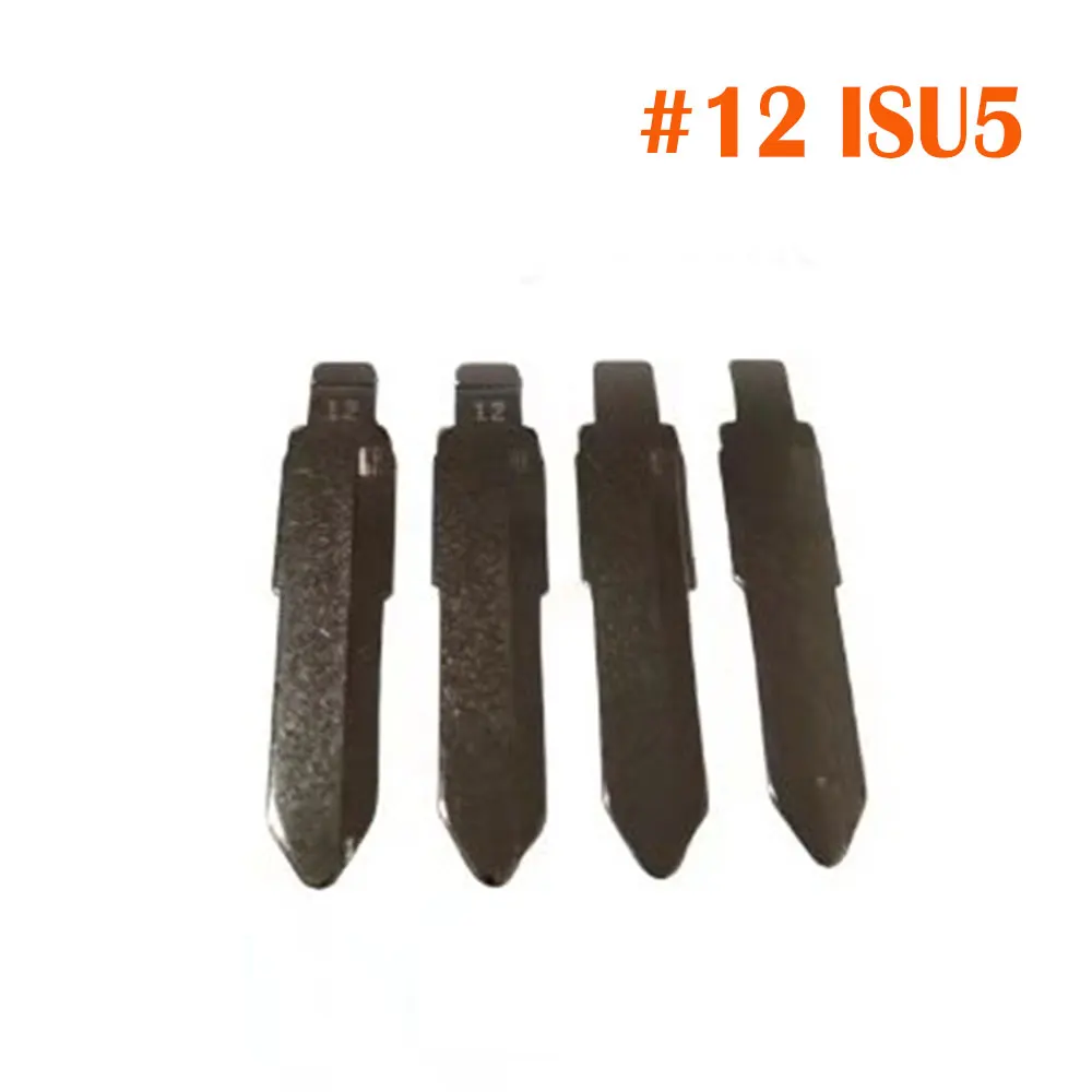 

10pcs #12 ISU5 Car Key Blade Metal Uncut Flip KD KEYDIY Remote Key Blank Blade for ISUZU Auto Key Blade Replacement Accessories