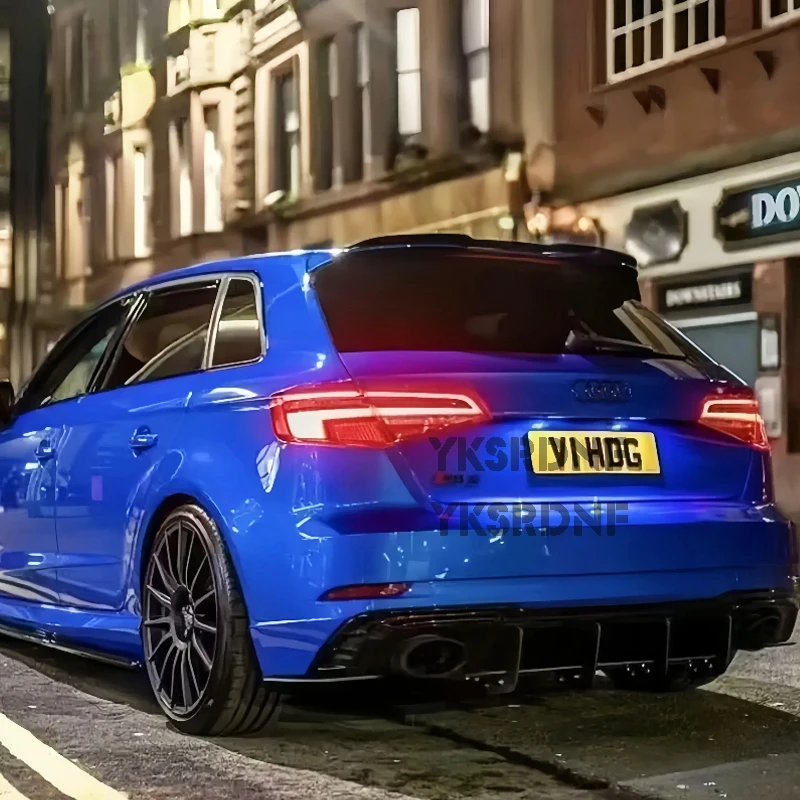 Фото Для Audi A3 S3 S-Line 8V Sportback Facelift 2016-2020 Не для RS3 Задний спойлер автомобиля Крышка заднего багажника багажника Спойлер на крышу Губа Тюнинг №3