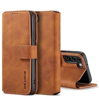 for samsung galaxy s22 ultra s22 plus phone case cover retro leather wallet multi card slot stand fall prevention