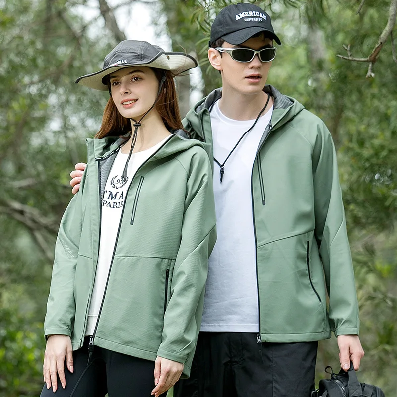 

Jacket Top New Style for Men and Women Couples Same Style Outdoor Mountaineering Windproof Breathable Single Layer Charge Coat