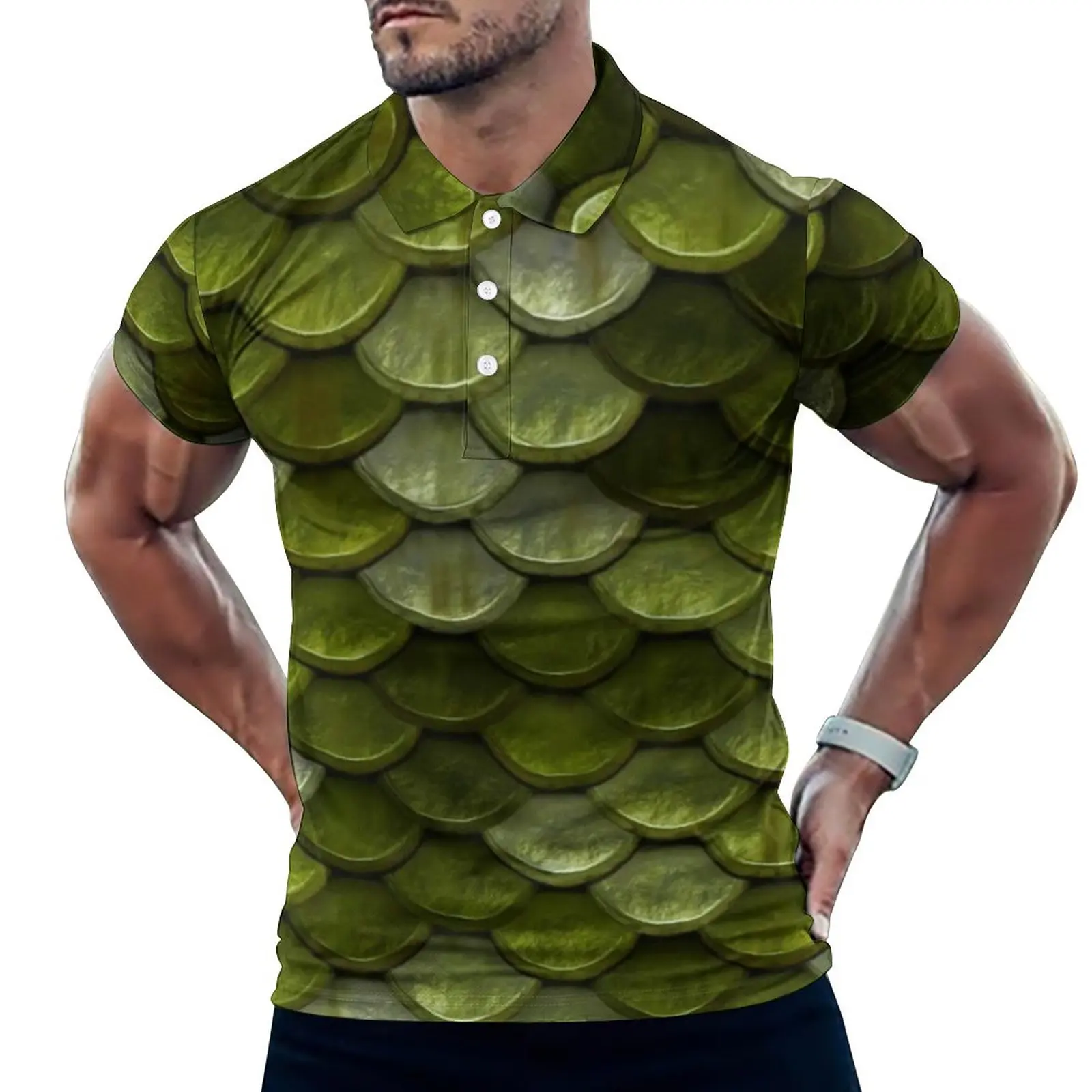 

Футболка-поло мужская с коротким рукавом и графическим принтом, размеры до 6XL