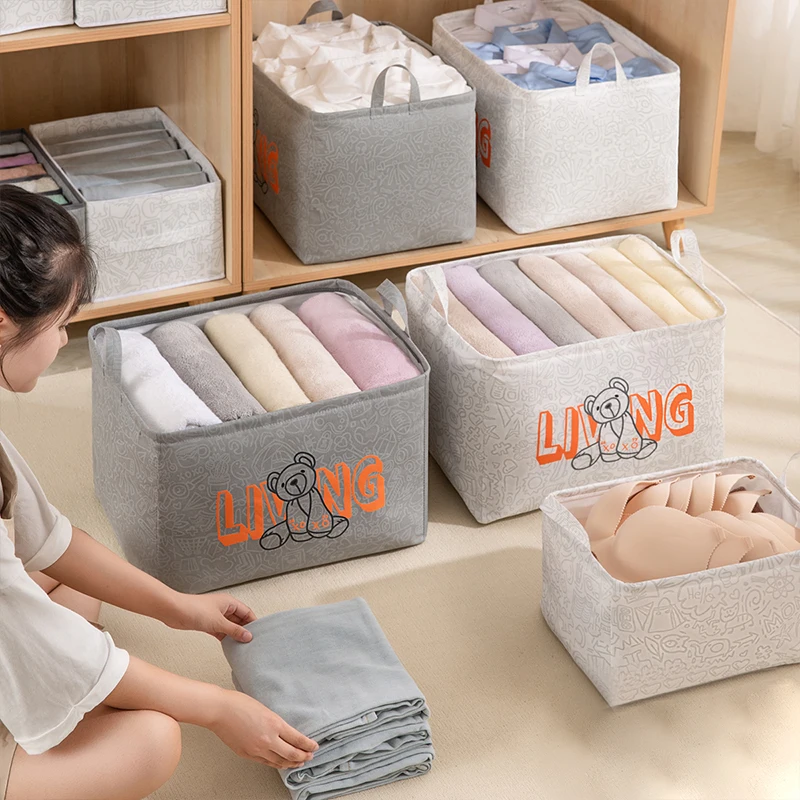 Clothes Storage Organizer Basket Dustproof Closet Pillows Pants Clothing Storage Box Socks Underwear Bras Wardrobe Organizer Bag