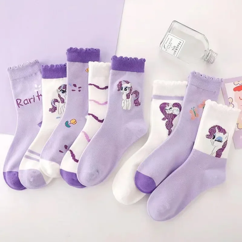 8 пар Kawaii My Little Pony носки Twilight Sparkle аниме мультфильм хлопковые дышащие детские