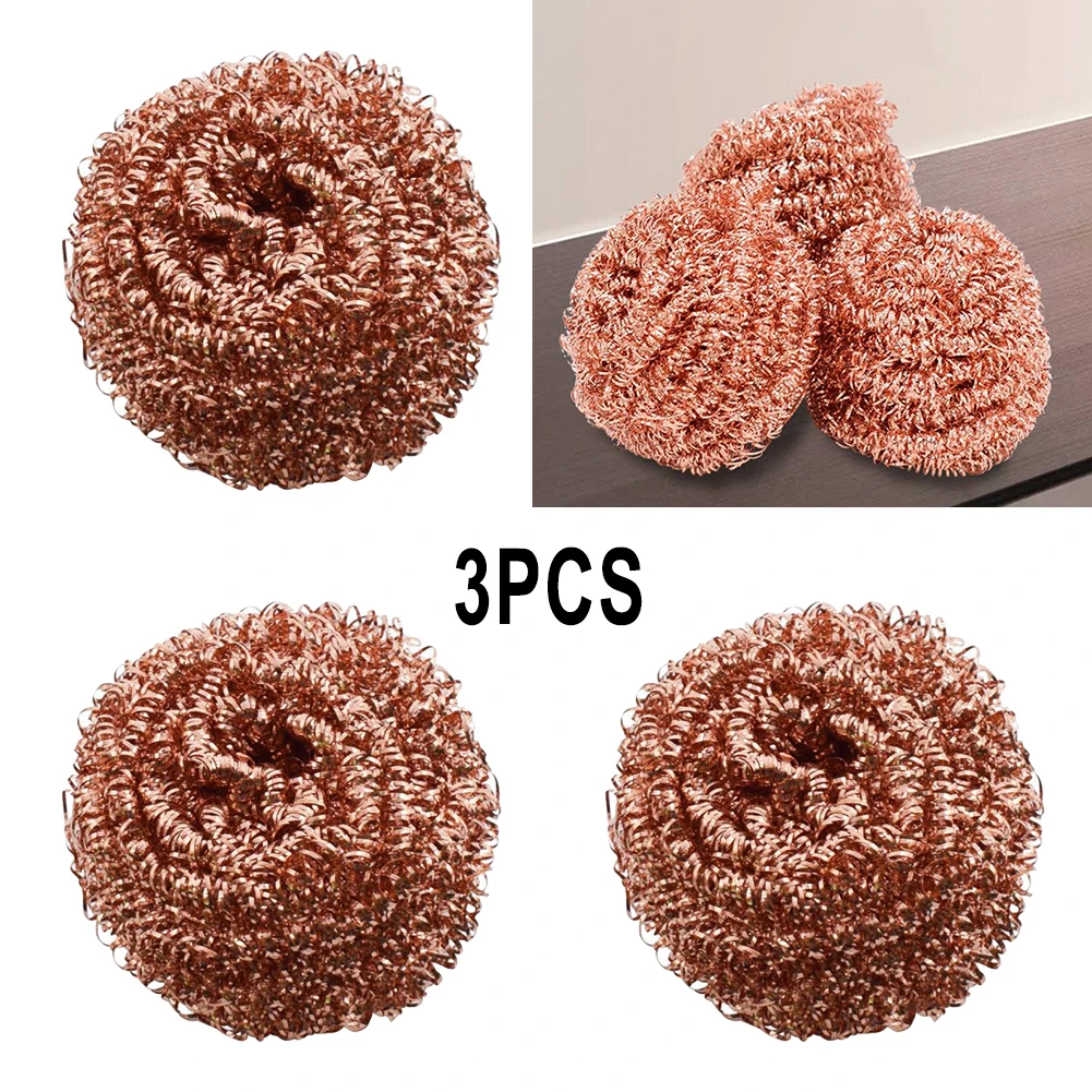 

Kitchen Cleaning Tools 3x Copper Metal Wire Sponge Ball Iron Tip Nozzle Cleaner Slag Remover Tool Cooper Coated Scourers