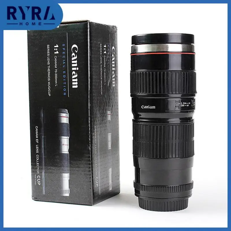 

Coffee Cup Mugs US 400-500ml Creative Camera Lens Drinking Glass Coffee Mug Stainless Steel Water Cup 15oz Mugs Drinkware