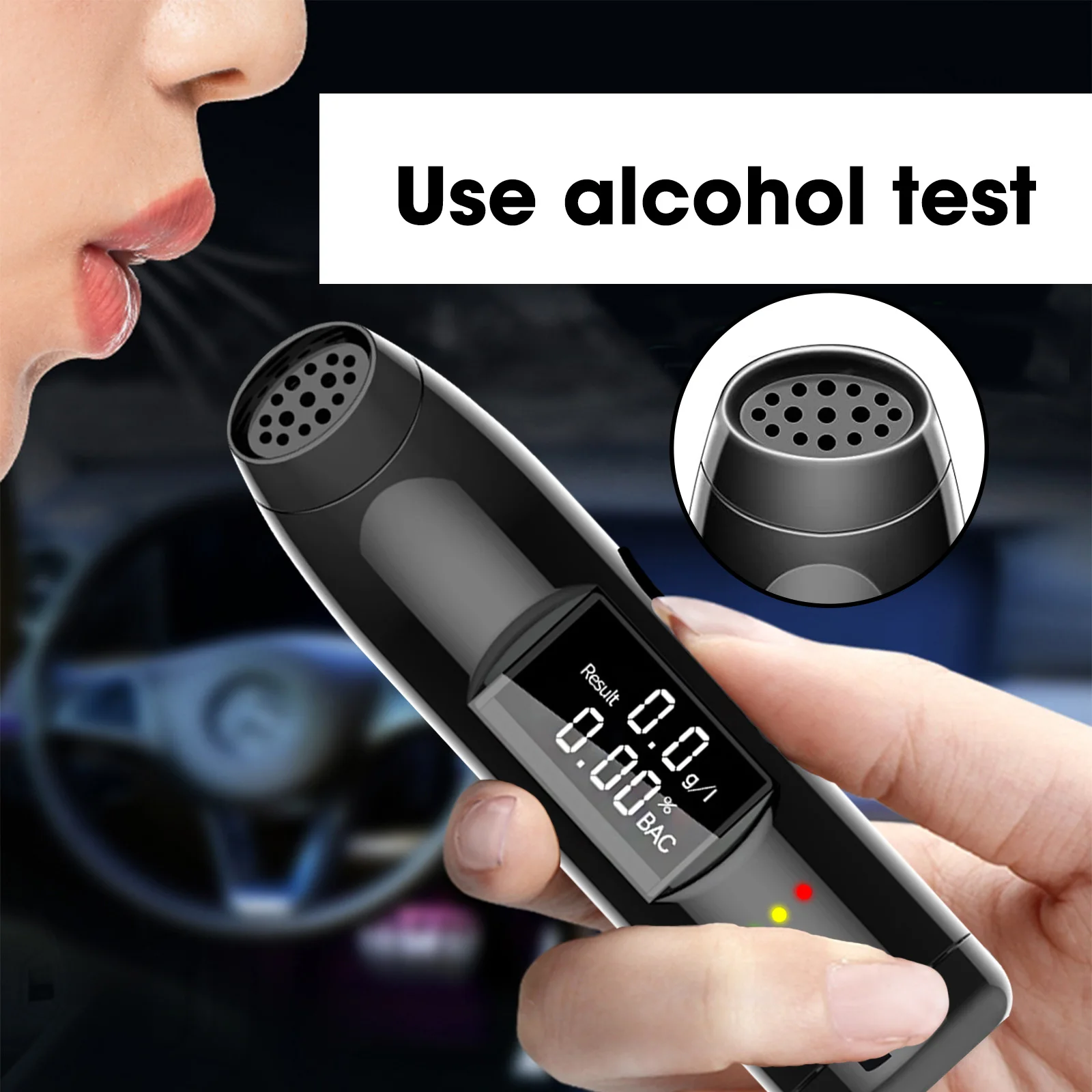 

Car Alcohol Tester Car Alcohol Tester Blowing Gas Detector Wine Tester Home Alcohol Tester To Measure Drunk Driving
