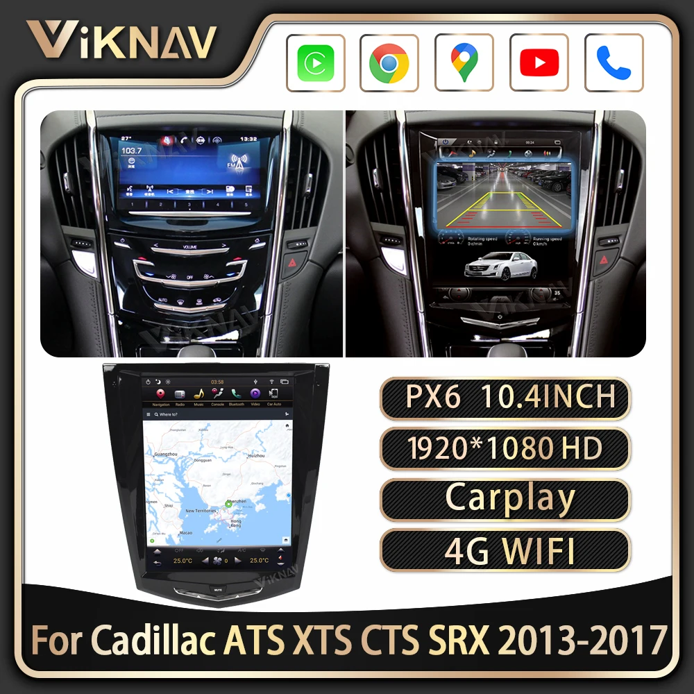 

Автомобильный радиоприемник для Cadillac ATS XTS CTS SRX 2013 2014 2015 - 2018 Android, экран Tesla, DVD-плеер, автомобильное стерео, головное устройство, GPS-навигация