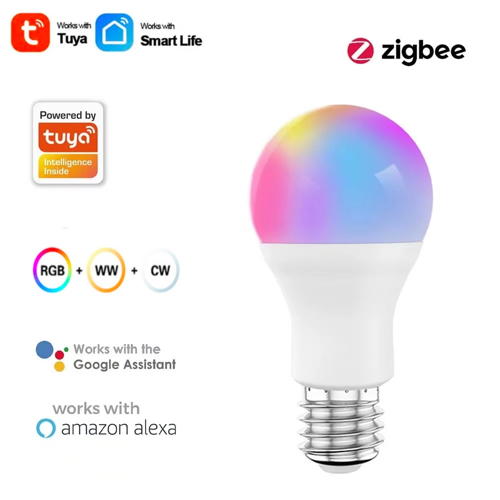 

Умсветильник лампа Светодиодная Tuya Zigbee3.0, 10 Вт, RGB C + W E27, с регулировкой яркости