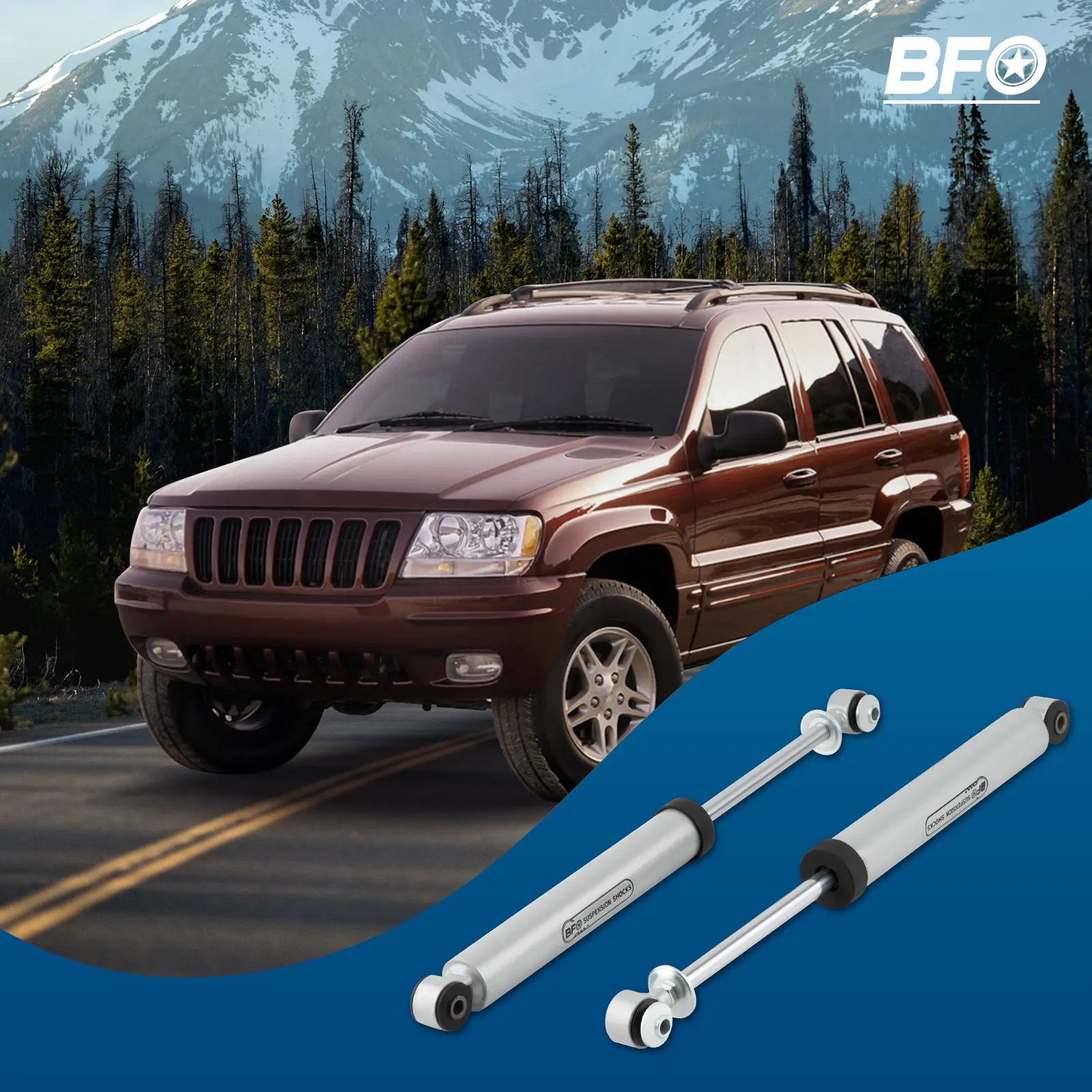 Задние амортизаторы подходят для подъема 0-2 5 дюйма Jeep Grand Cherokee 1999-04 Twin-tube