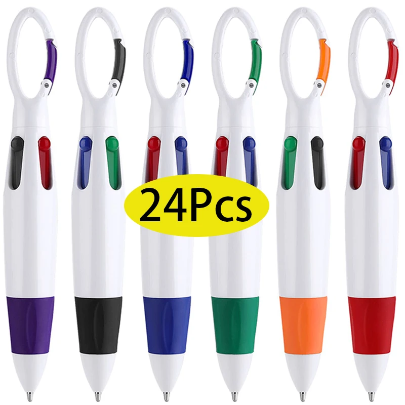 24 шт. ручки для шаттбола с застежкой-пряжкой 4 в 1 шариковые разноцветными