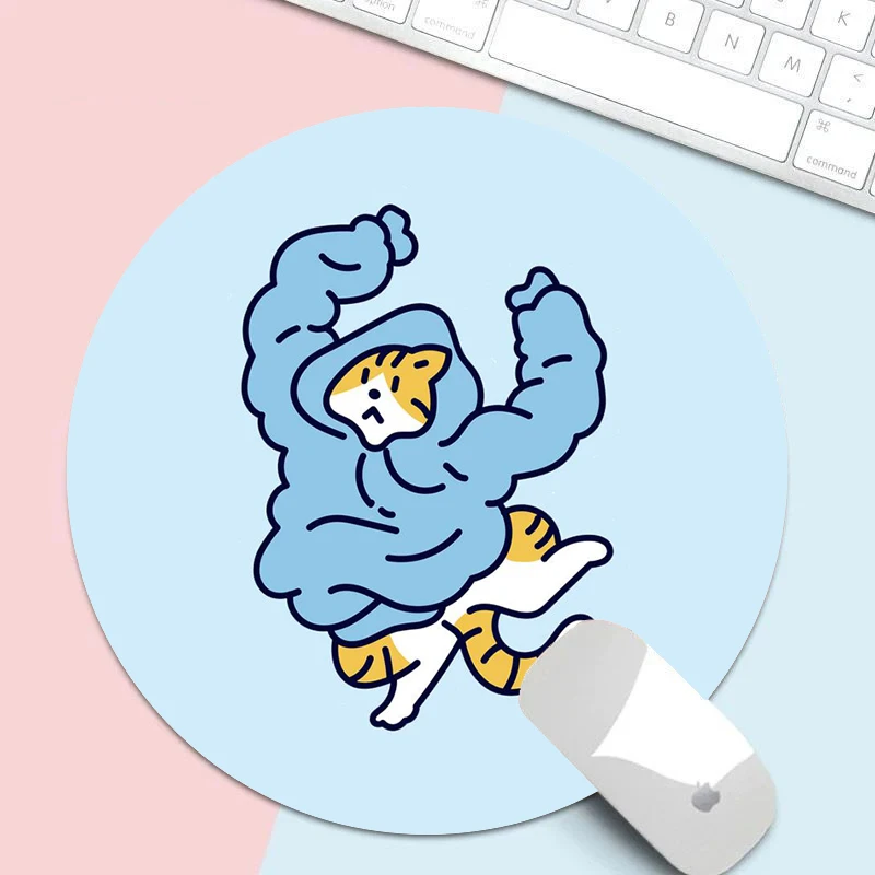 

Round Cartoon Mouse Pad Kawaii Cute Pattern Multicolor Gaming Keyboard Mouse Carpet Anime Kitten MousePad Small Mouse Mat