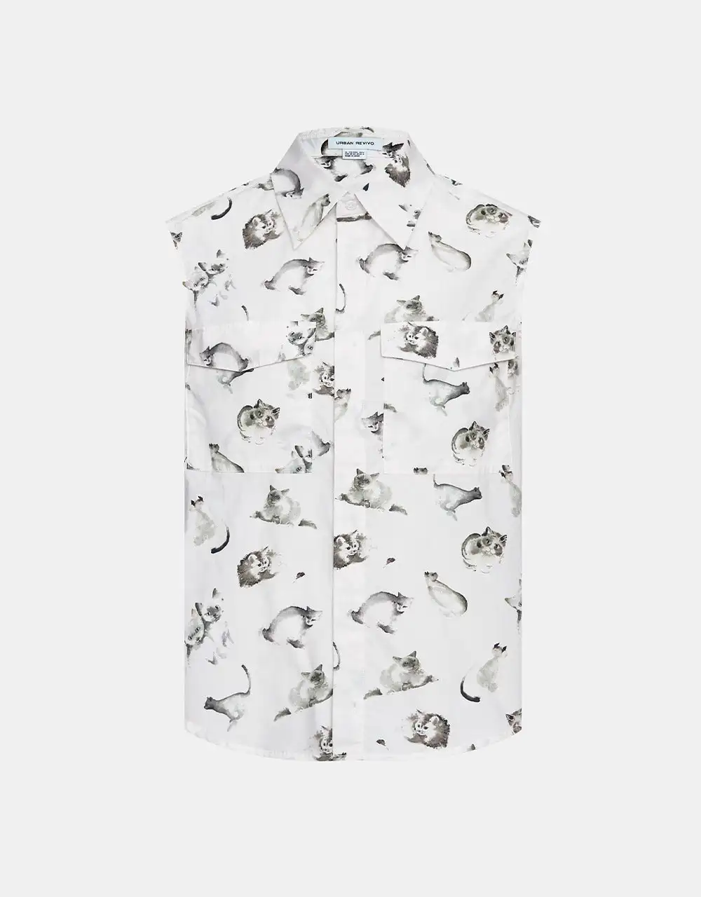 

Animal Pattern Flap Pocket Shirt
