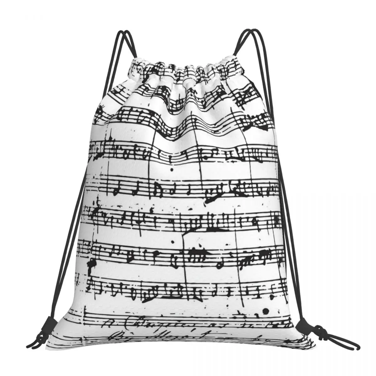 

Mozart Manuscript Backpacks Fashion Portable Drawstring Bags Drawstring Bundle Pocket Sports Bag Book Bags For Travel Students