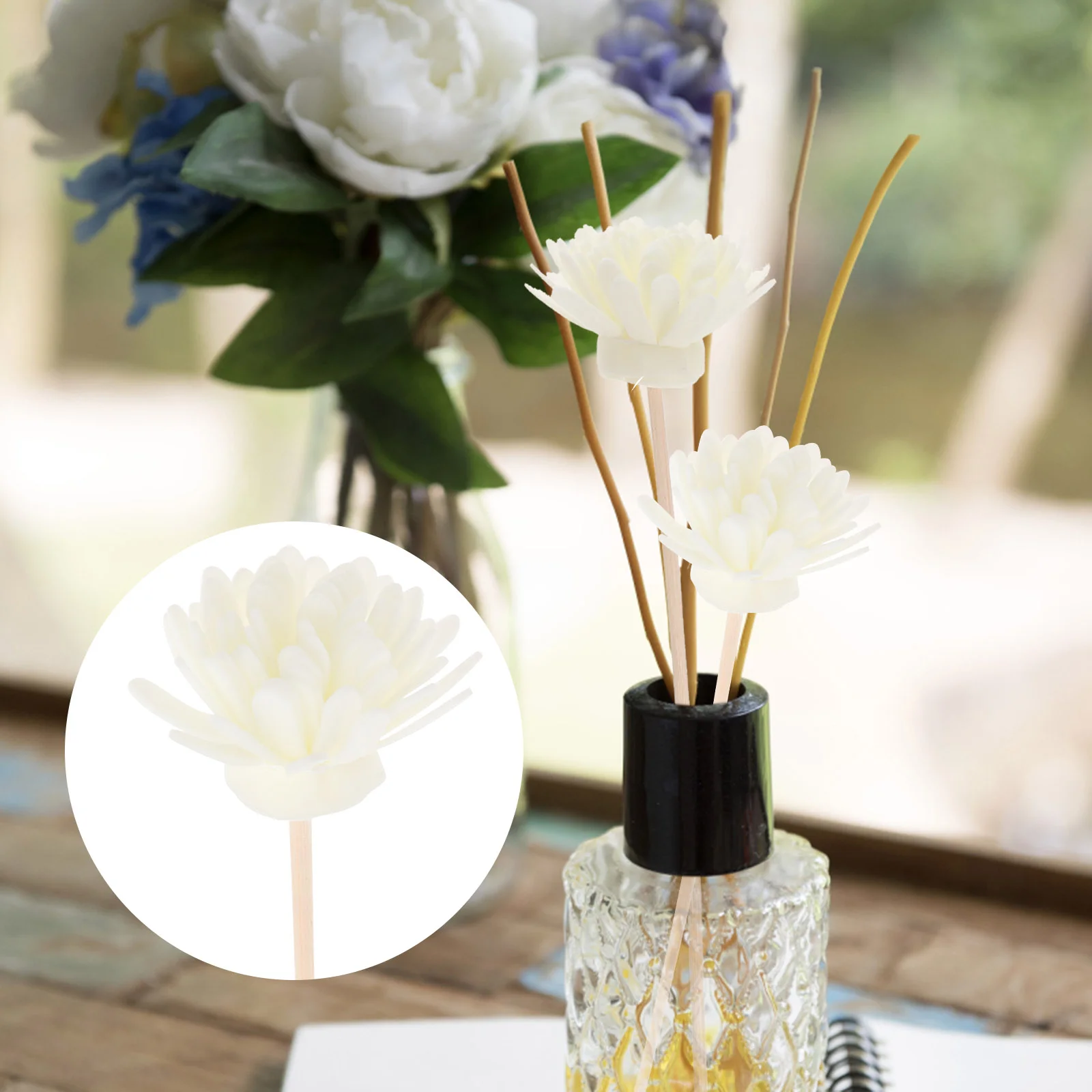 

Diffuser Sticks Flower Reed Aroma Oil Essential Reeds Aromatherapy Fake Chrysanthemum White Volatile Stick Fragrance Duffuser