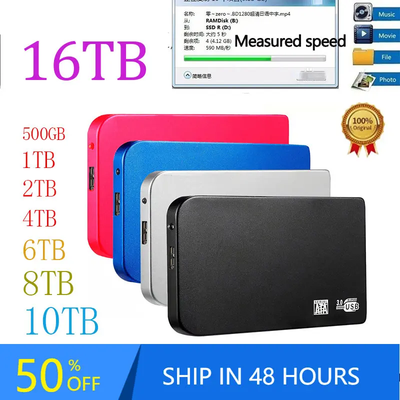 Original Portable SSD External Hard Drive High Capacity 16TB Solid State Hard Disk Ssd Drive for Laptop/Desktop/Macbook/phone