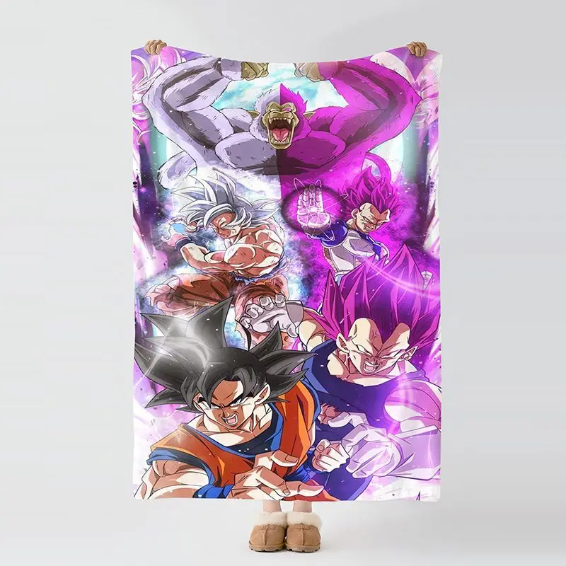 Фото Новое одеяло Dragon Ball Son Goku Kakarotte с высококачественным цифровым мультяшным принтом, мягкое и теплое одеяло для дома и спальни, подарок на день рождения №2