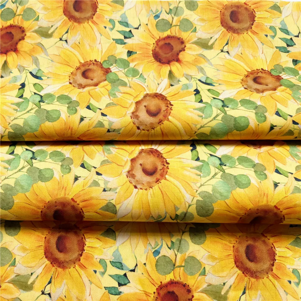 Летние Подсолнухи искусственное шитье в технике пэчворк рукоделие ткань для