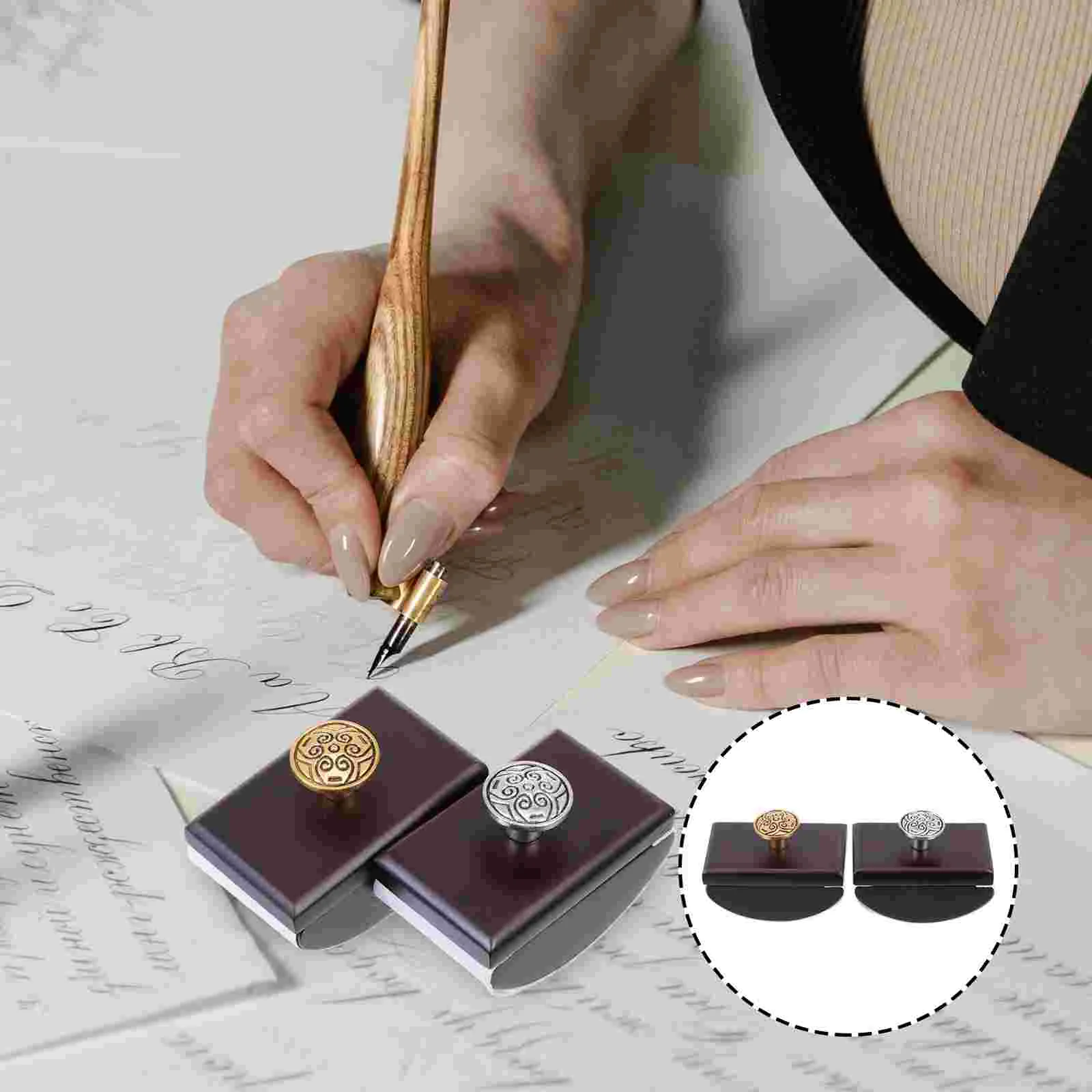 

2 Pcs Ink-Absorbing Seal Student Stationery Desk Rocker Blotter Portable Useful Blotting Paper Absorption