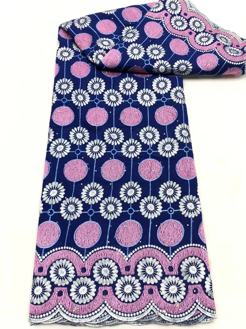 

Swiss Voile Lace for Women Dress, Cotton Embroidered, Nigerian Lace Fabrics, New Design, 5 Yards