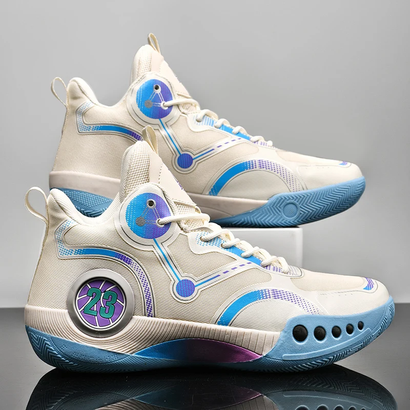 

Fashion and Comfortable Wear-resistant Male Basketball Shoes Summer Casual Men Shoe Thick Bottom Breathable High-top Man Sneaker