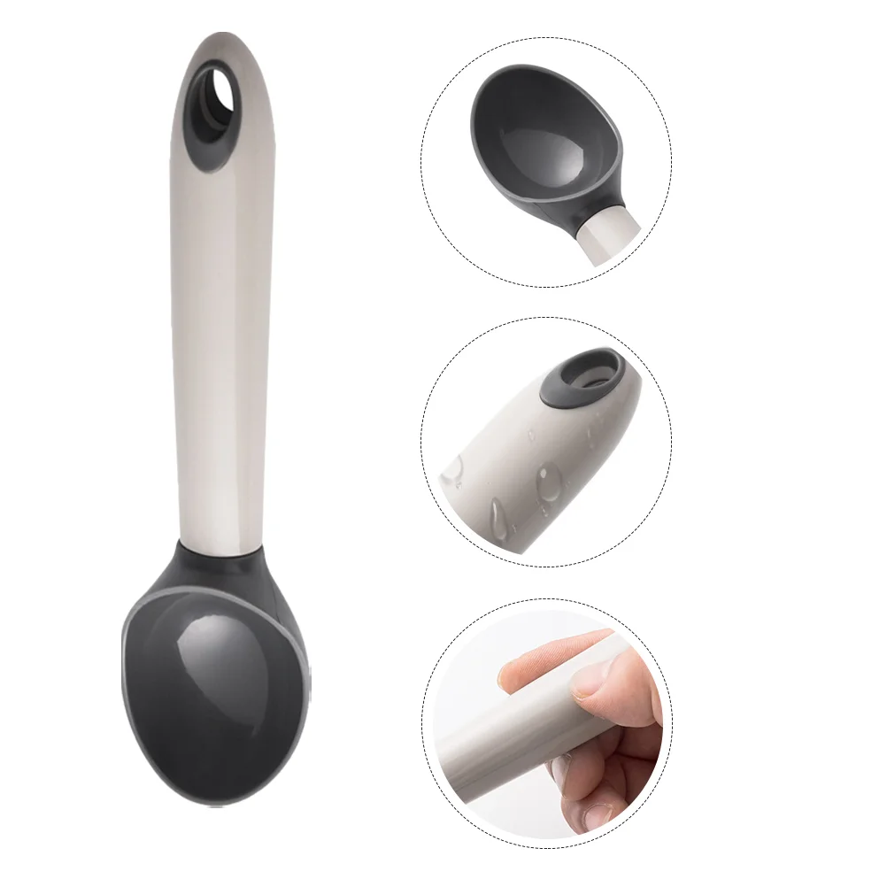 

2pcs Simple Fruit Scoops Dessert Cake Spoons Kitchen Supply for Home (Grey)