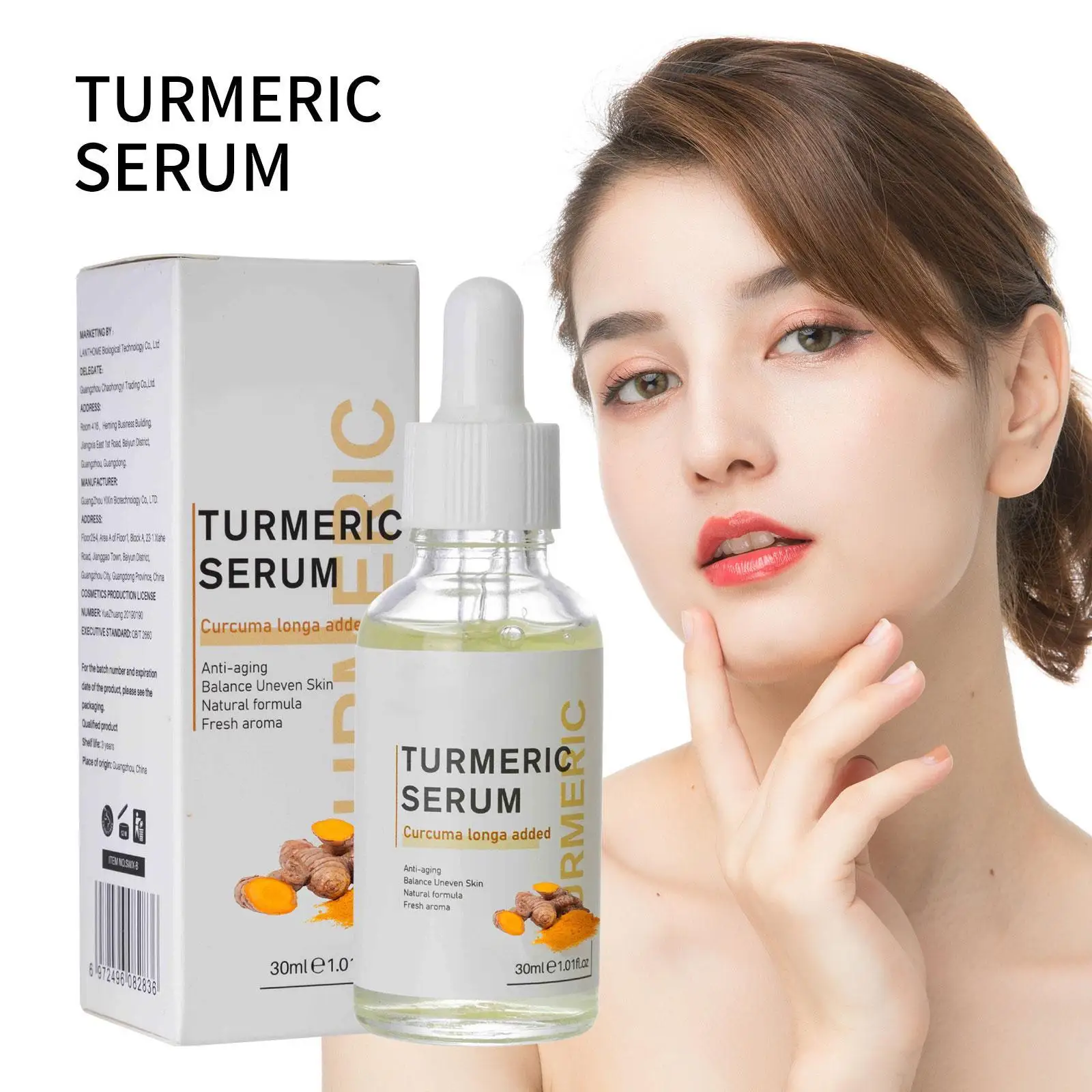 

Turmeric Face Serum Whitening Dark Spot Remover Acne Scar Acne Dark Patches Bright Skin Corrector Facial Essence Skin Care