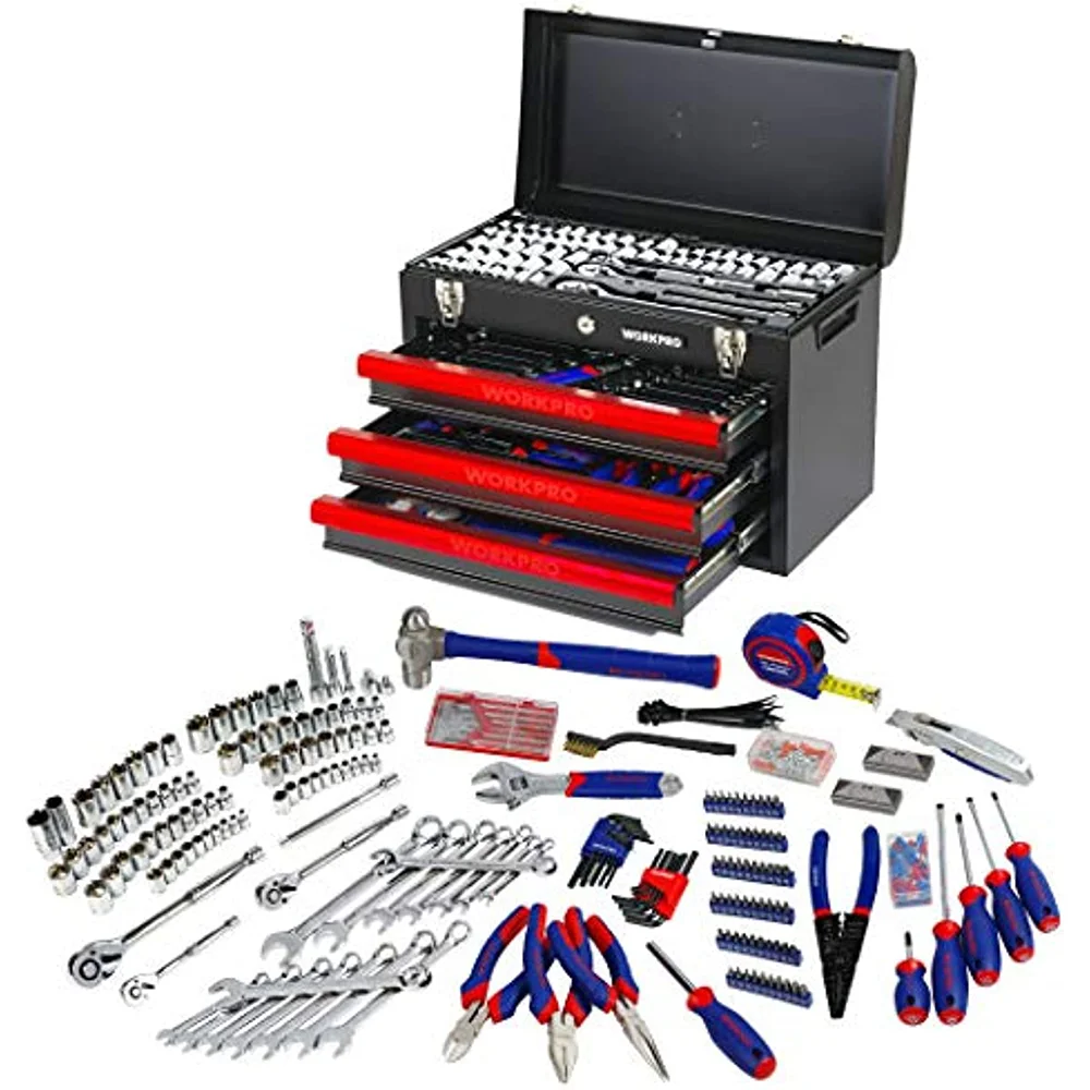 

408-Piece Mechanics Tool Set with 3-Drawer Heavy Duty Metal Box (W009044A)408-Piece Mechanics Tool Set Wall Sign