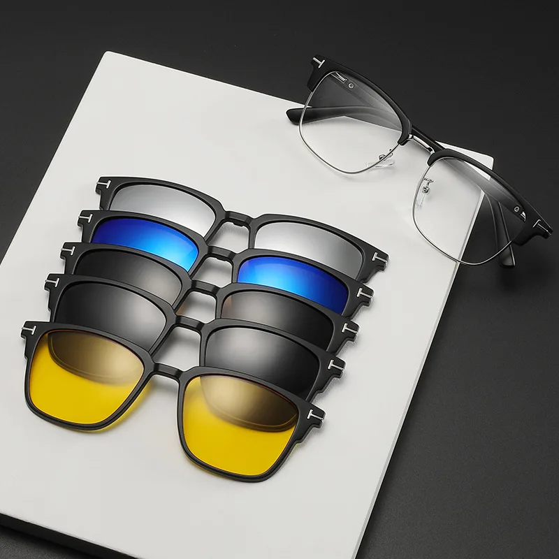 VCKA 6 в 1 солнцезащитные очки для близорукости с магнитом зеркальные стиле ретро