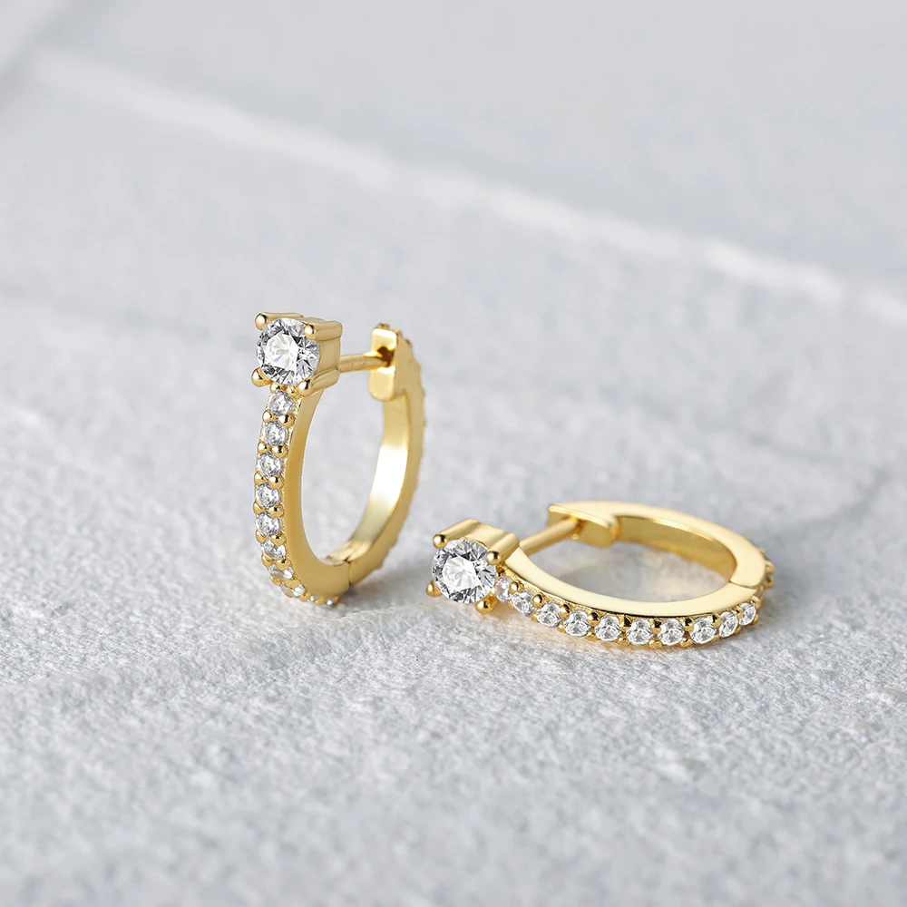 CANNER 925 Sterling Silver Glossy Hoop Earrings Gold Color Tiny Cartilage Piercing Small Huggie Earring Fine Jewelry Accessories