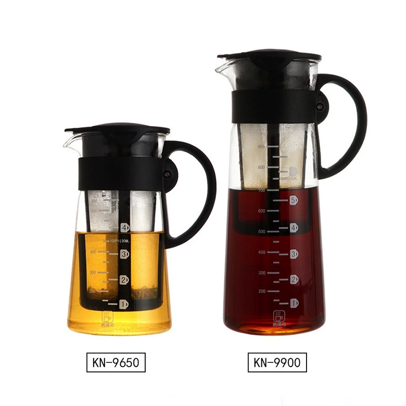 

HOT-Glass Coffee Maker Coffee Maker Cold Extract Ice Brewed Water Bottle Non-Rust Filter Coffee Pot