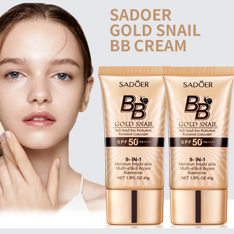 BB крем SPF50 + золотой Улитка солнцезащитный отбеливающий тональный Мягкий