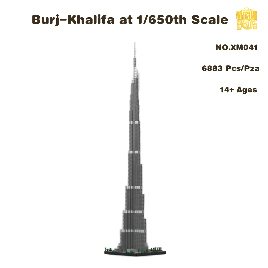 Строительные блоки MOC-XM041 Burj-Khalifa модель масштаба с PDF-рисунком кирпичи игрушки