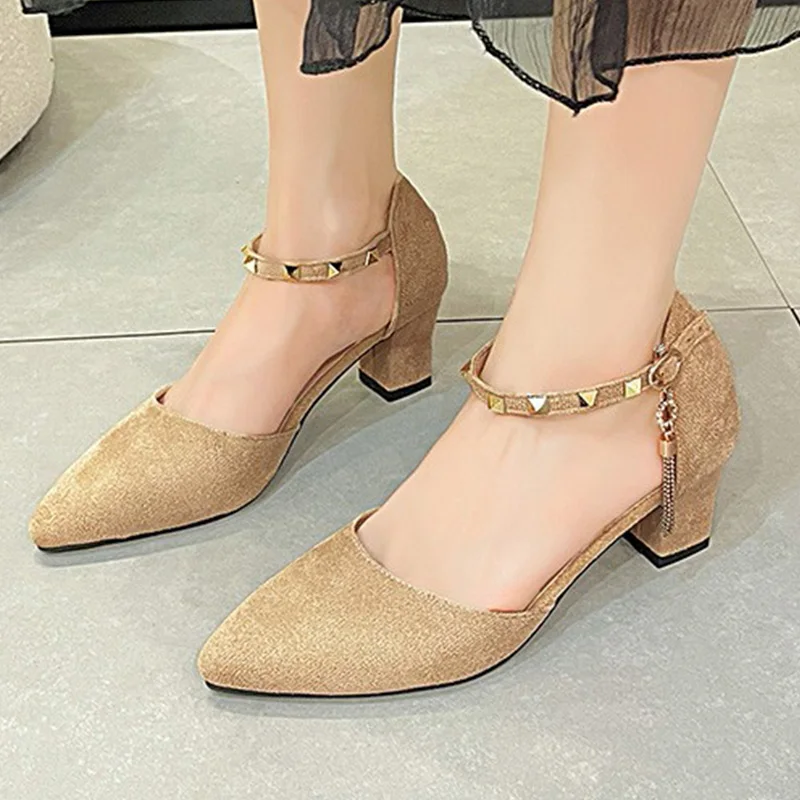 

Женские замшевые туфли-лодочки, заостренный носок, высокий каблук, искусственная кожа, большой размер 43, для осени