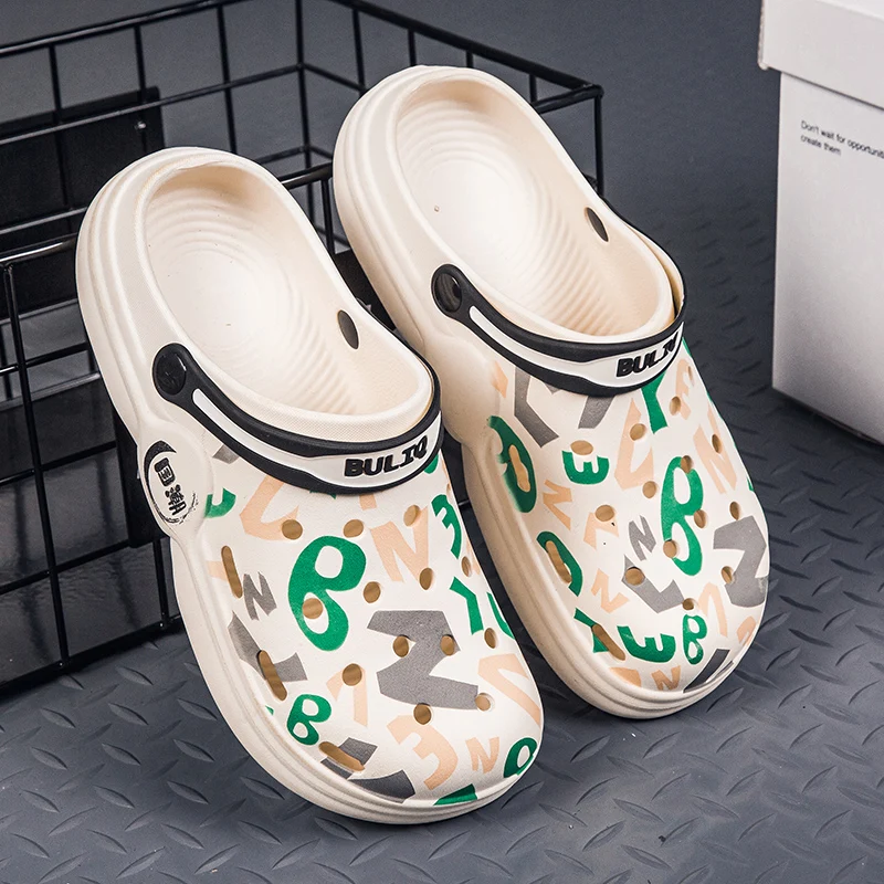 

2022 Summer Women Men's Slippers Flip Flops Sandals Graffiti Anti-slip Outdoor Water Thick Platform Beach Slides Couple Shoes