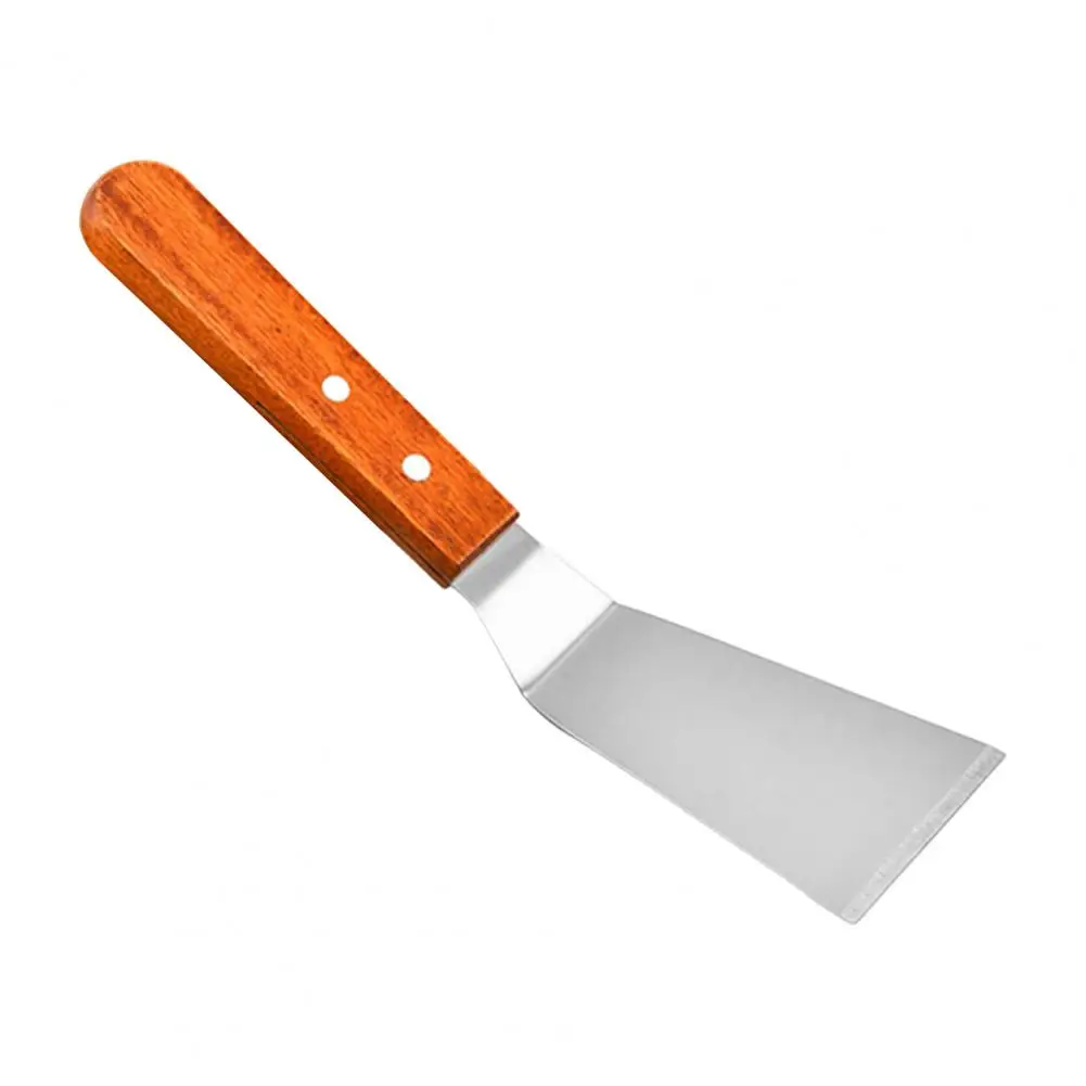 

Frying Spatula Easy to Clean Fish Turner Wooden Handle Steak Spatula