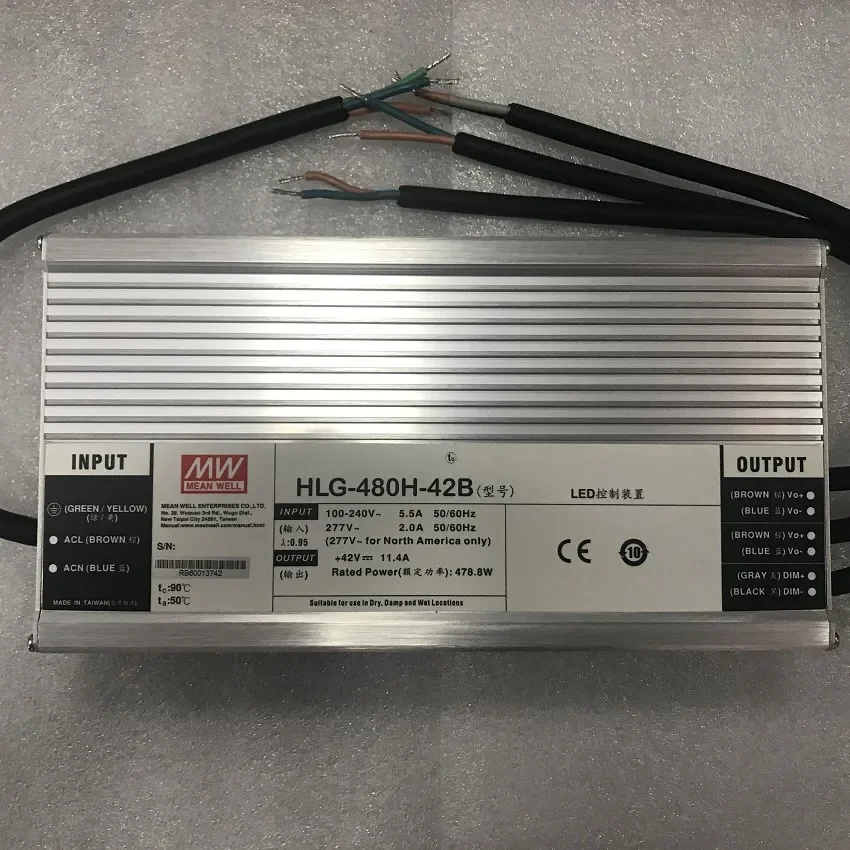 Тайваньский водонепроницаемый источник питания Mingwei HLG-480H-42B 480 Вт 42 В 11 4 А