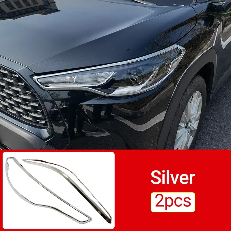 

Для Toyota Corolla Cross XG10 2021-2024 2025 гибридная ABS передняя фара автомобиля крышка фары корпус отделка молдинг наклейки