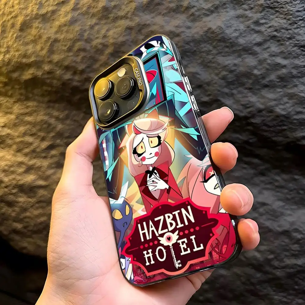 Чехол для телефона H-Hazbins с рисунком отеля матовый серебристый цвет Iphone 16 15 14 Pro 13 12