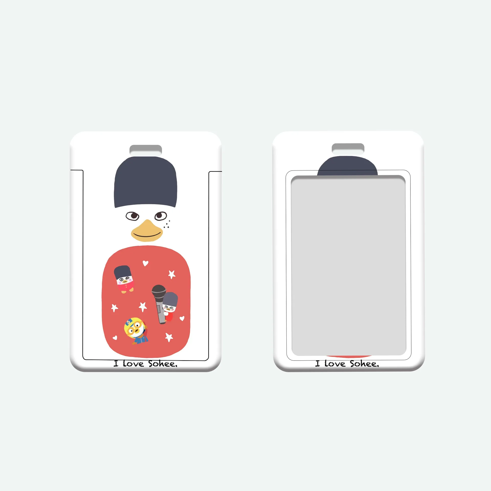 KPOP RIIZE мультяшный белый кожаный веревочный держатель для удостоверений личности