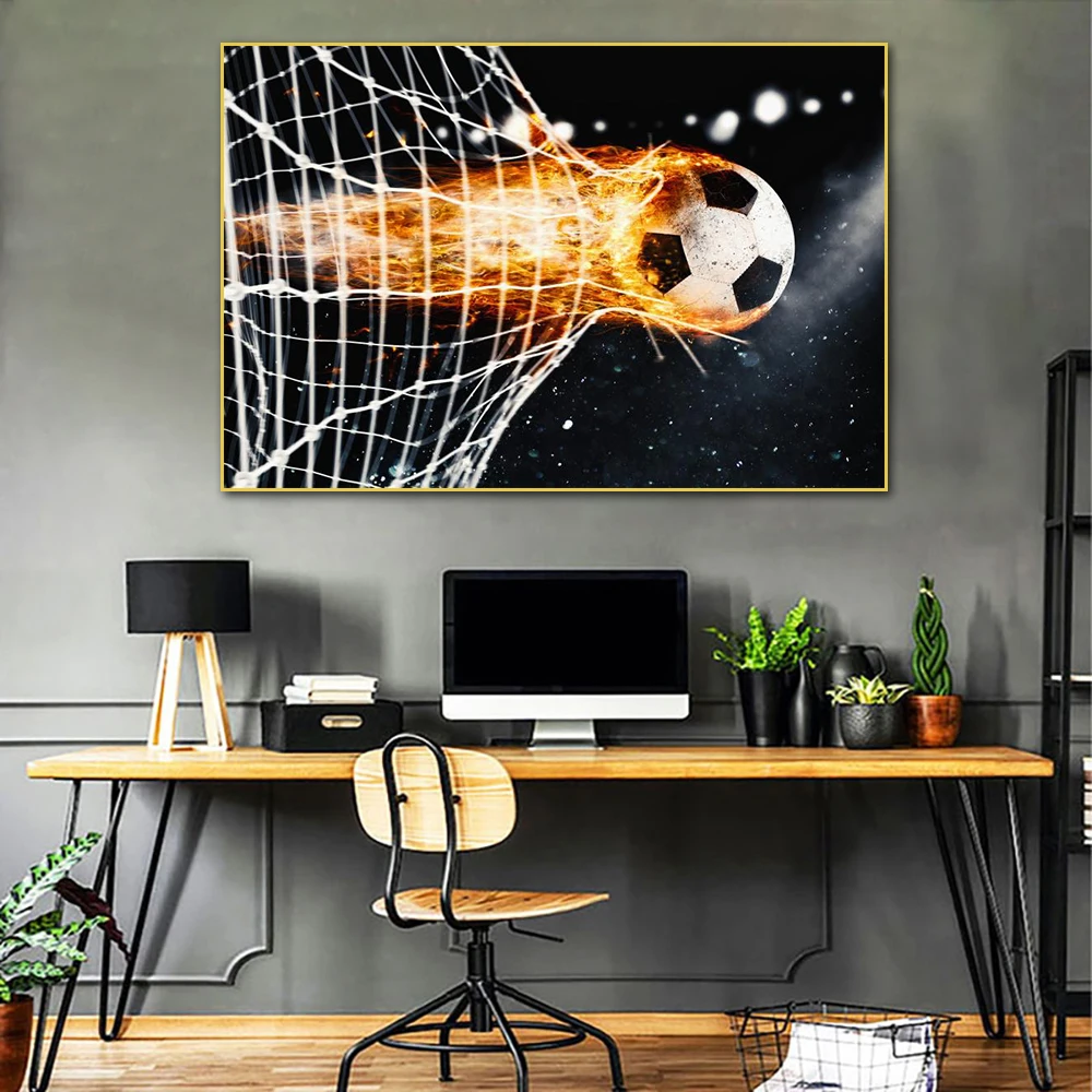 Картина на стену горящий Футбол