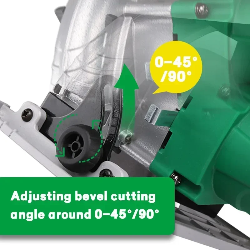 Зеленая 9-дюймовая пила высокой мощности для отрезки древесины 2200 Вт