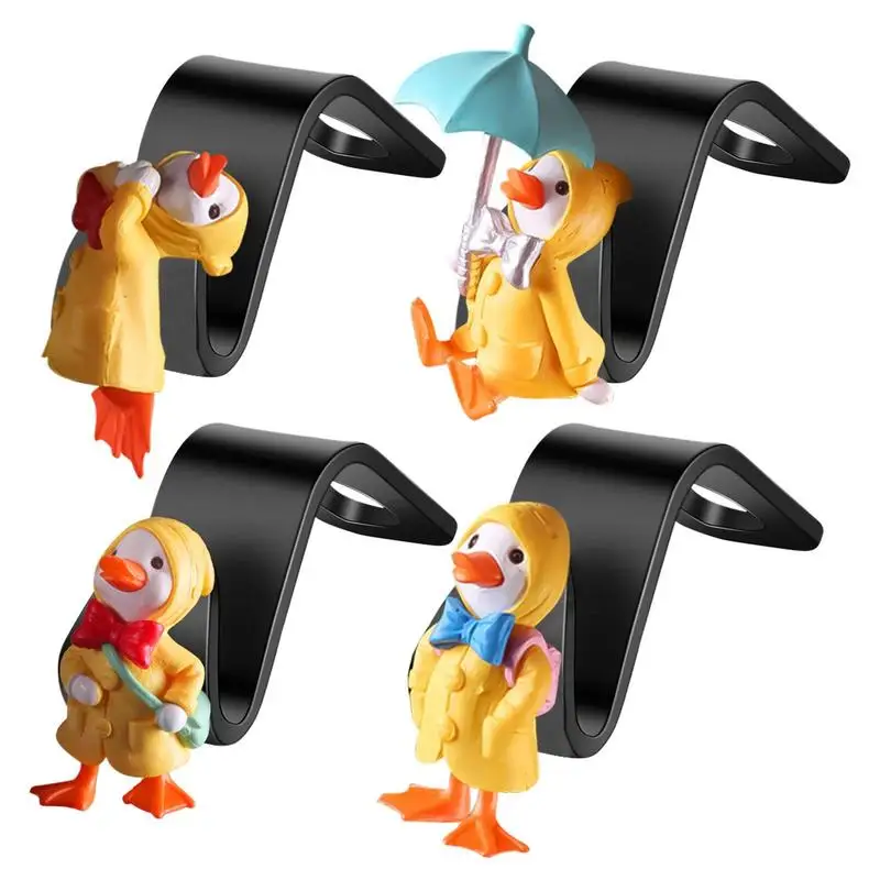 

Headrest Hooks For Car Cartoon Duck Vehicle Back Seat Headrest Hook Universal Auto Hanger Storage For Purse Groceries Bag