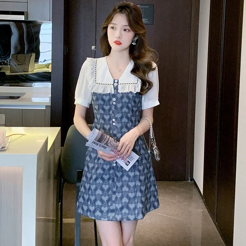 

Женское приталенное платье, платье с французским принтом, весна-лето 2023