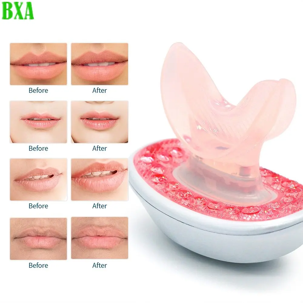 

BXA LED Light Therapy Lip Plumper Device Rechargeable Lips Enhancer Restore Lips Elastic Anti-age Silicone Lips Care Beauty Tool