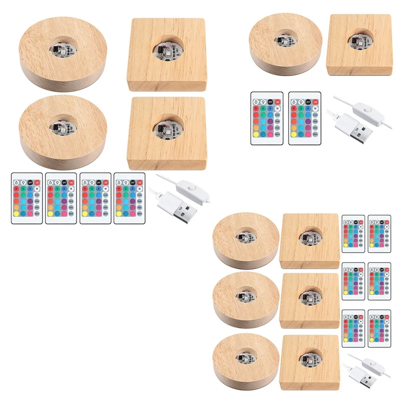 

Лучший деревянный светодиодный ночсветильник, оссветильник ный прибор, осветительный прибор с подставкой и пультом дистанционного управл...