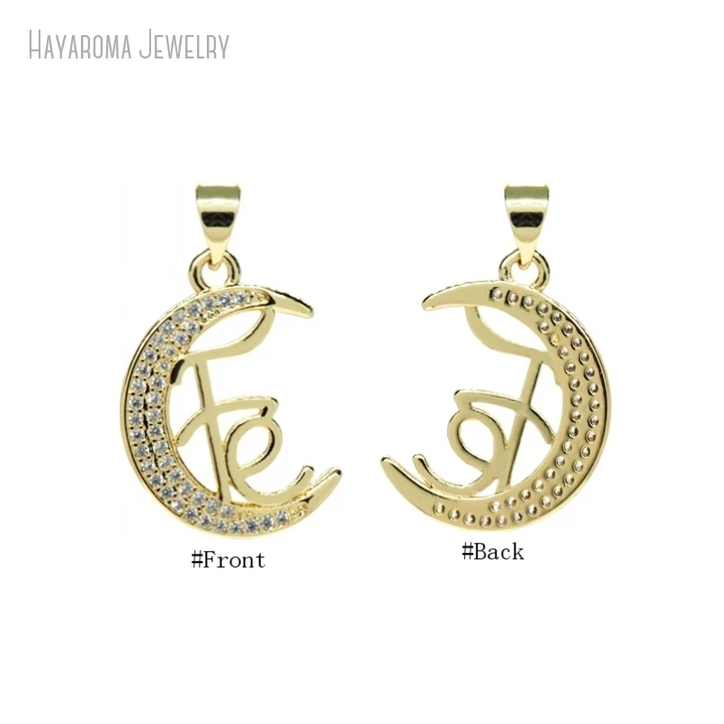 10 шт. медь металл кубический цирконий оптовая продажа кулон золотого цвета