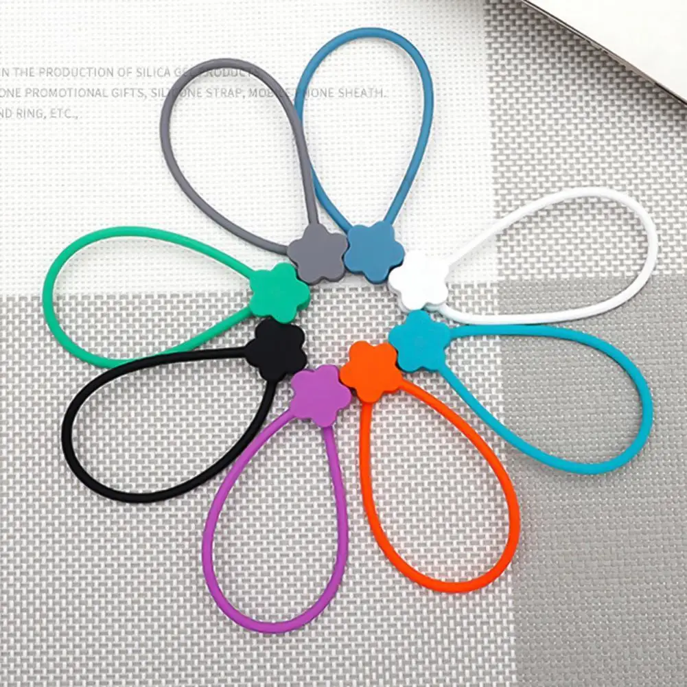 

Cable Organizer Magnetic Flower Shape Silicone Charging Cable Winder for Office