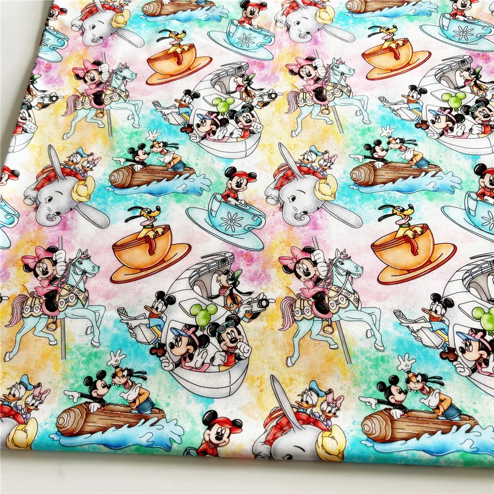 Распродажа семейные хлопковые ткани Disney Минни Микки Дамбо Лев король лоскутное