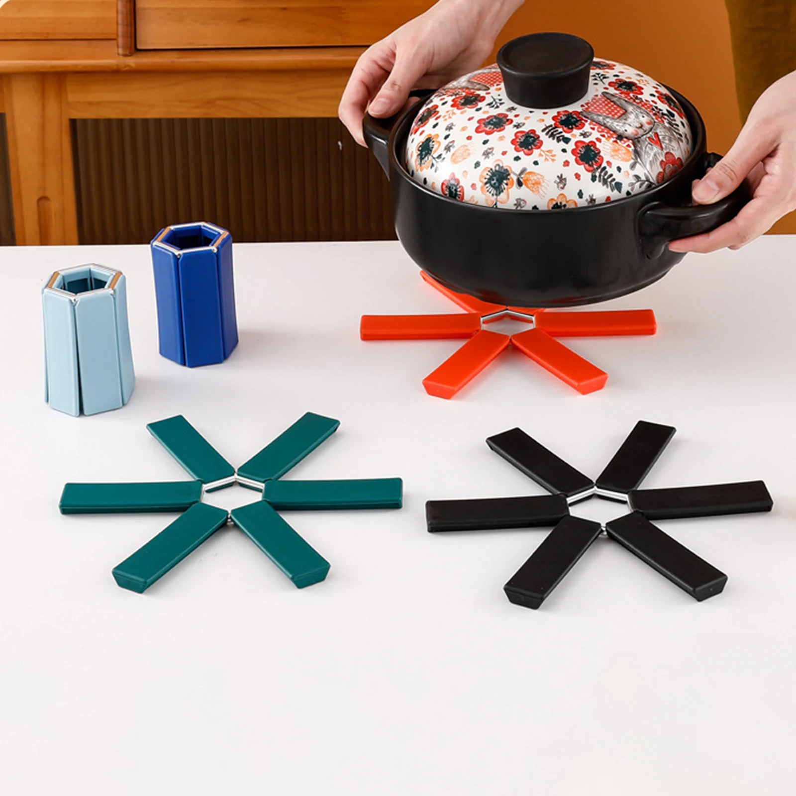 

Многофункциональная прокладка для кастрюли, складные изолированные прокладки для Трифона, устойчивые к высоким температурам, украшения столовой, кухонные принадлежности