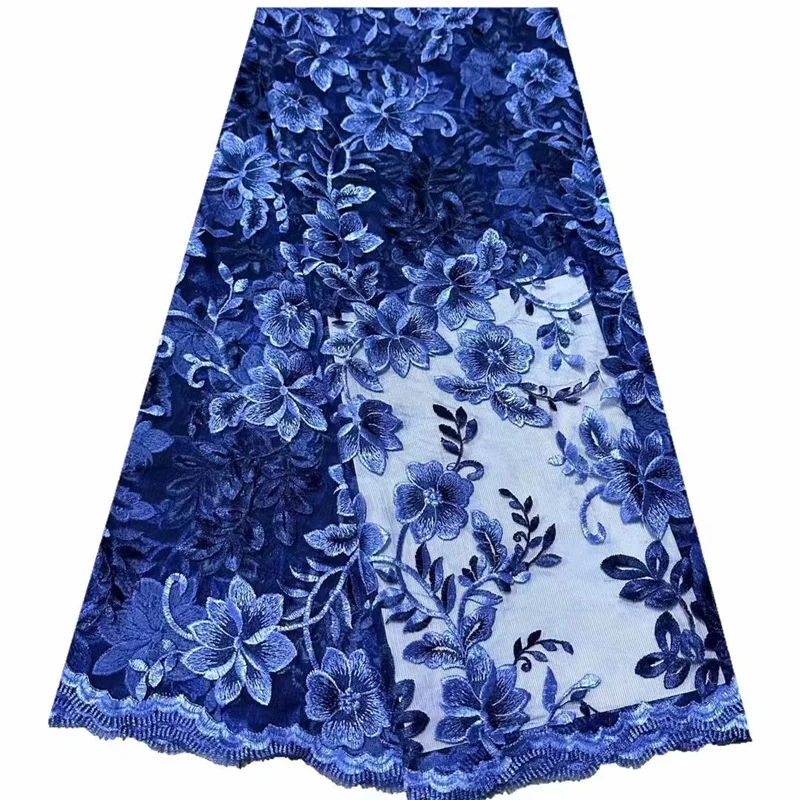 

Африканская кружевная ткань 2022, высококачественное 3D кружево с вышивкой, 5 ярдов, Французская модель для пошива вечерних платьев